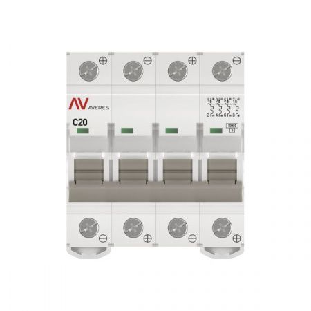 Выключатель автоматический AV-10 DC 4P 20A (C) 10kA EKF AVERES
