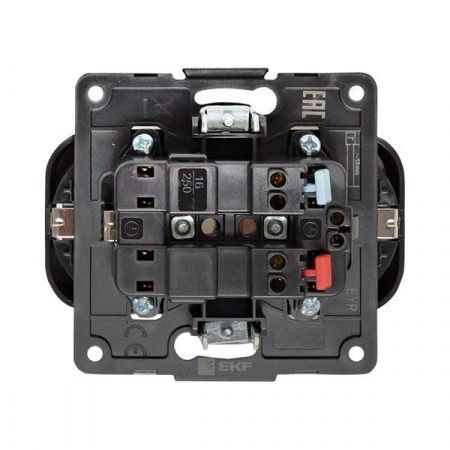 Стокгольм Механизм Розетки 2-местной с/з 16А автоматические клеммы черный с защ. штор. EKF PROxima