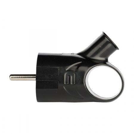 Вилка с кольцом с/з черн. 16А 250В EKF PROxima