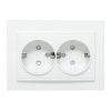 Минск Розетка 2-местная СП с заземлением 16А белая с защ. штор. EKF Basic