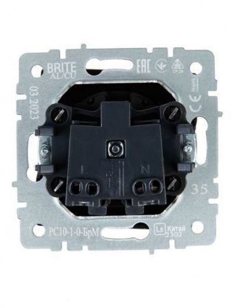 BRITE Розетка 1-местная без заземления без защитных шторок 10А РС10-1-0-БрМ маренго IEK