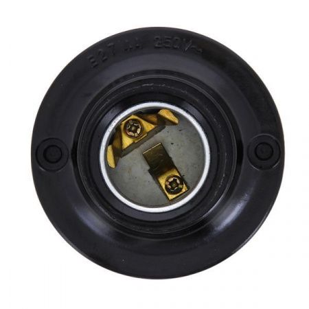 Патрон карболитовый потолочный Е27 черн. прямой EKF