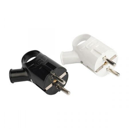 Вилка с кольцом с/з черн. 16А 250В EKF PROxima