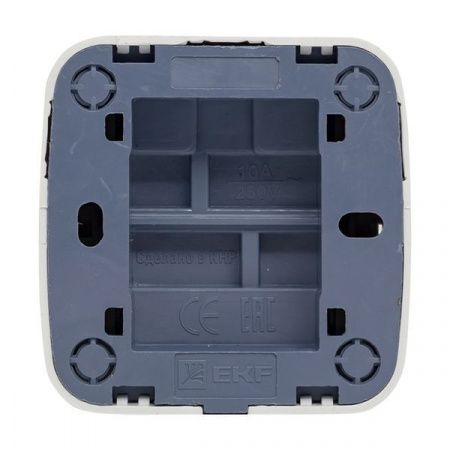 Минск Выключатель 2-клавишный ОП 10А с индикатором белый EKF