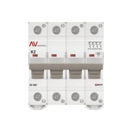 Выключатель автоматический AV-6 DC 4P 2A (K) 6kA EKF AVERES