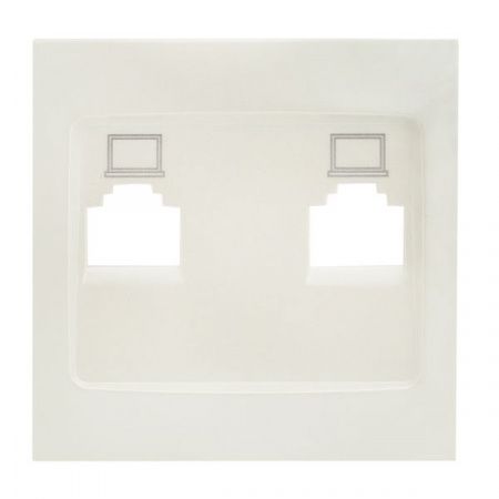 Валенсия лицевая панель розетки RJ-45 2-местная жемчуг EKF PROxima