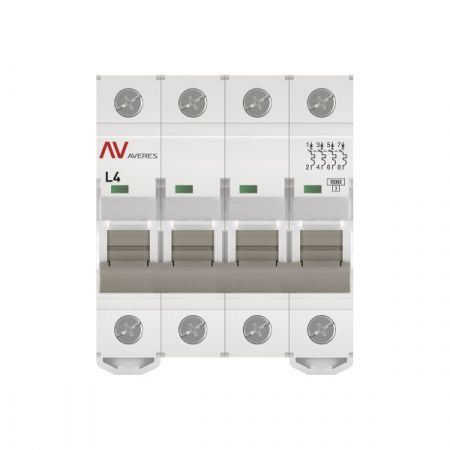 Выключатель автоматический AV-10 4P 4A (L) 10kA EKF AVERES