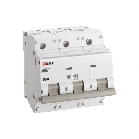 Автоматический выключатель ВА 47-100 3P 50А (D) 10kA PROXIMA EKF