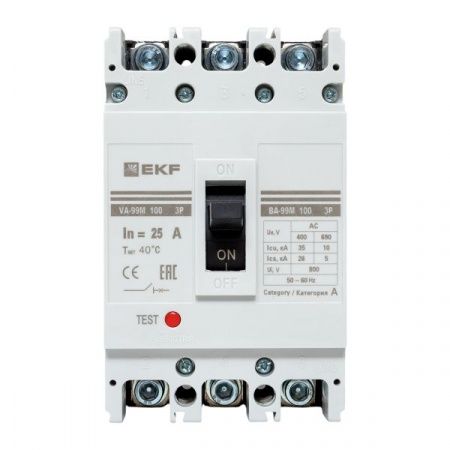 Выключатель автоматический ВА-99М 100/25А 3P 35кА EKF