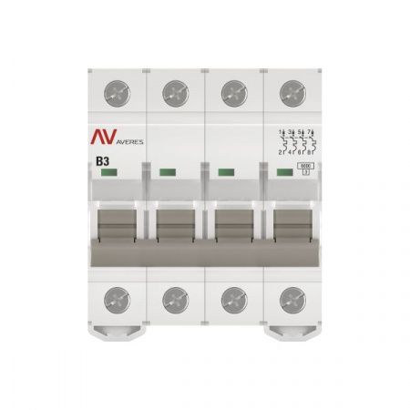 Выключатель автоматический AV-6 4P 3A (B) 6kA EKF AVERES