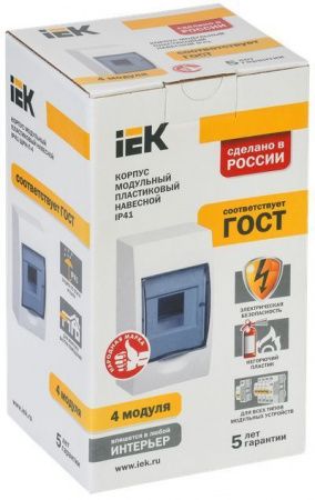 KREPTA 3 Корпус пластиковый ЩРН-П-4 IP41 белый IEK