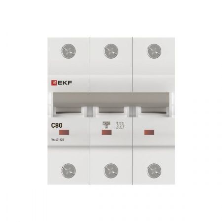 Выкл.автом.  3П  80А  хар-ка C  15кА  ВА 47-125 EKF PROxima