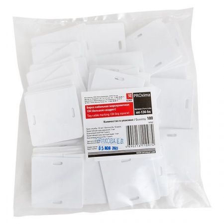 Бирка кабельная маркировочная У-134 (100шт.) большой квадрат EKF PROxima